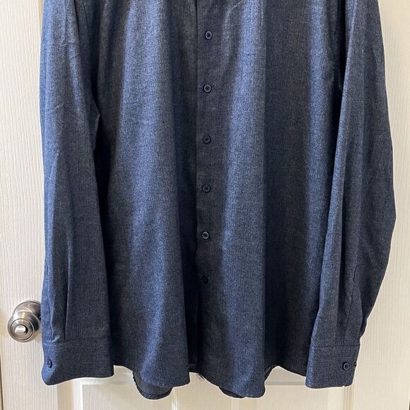 Haupt Germany Blue Button Down Long Sleeve Shirt Modern Fit Men's XL 17.5 43/44 - Picture 3 of 10